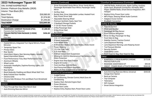 Used 2023 Volkswagen Tiguan SE w/ Panoramic Sunroof Package FWD image 32