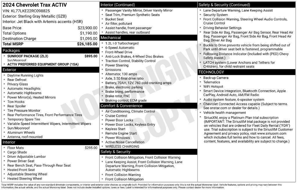 Certified 2024 Chevrolet Trax ACTIV w/ Sunroof Package FWD image 33