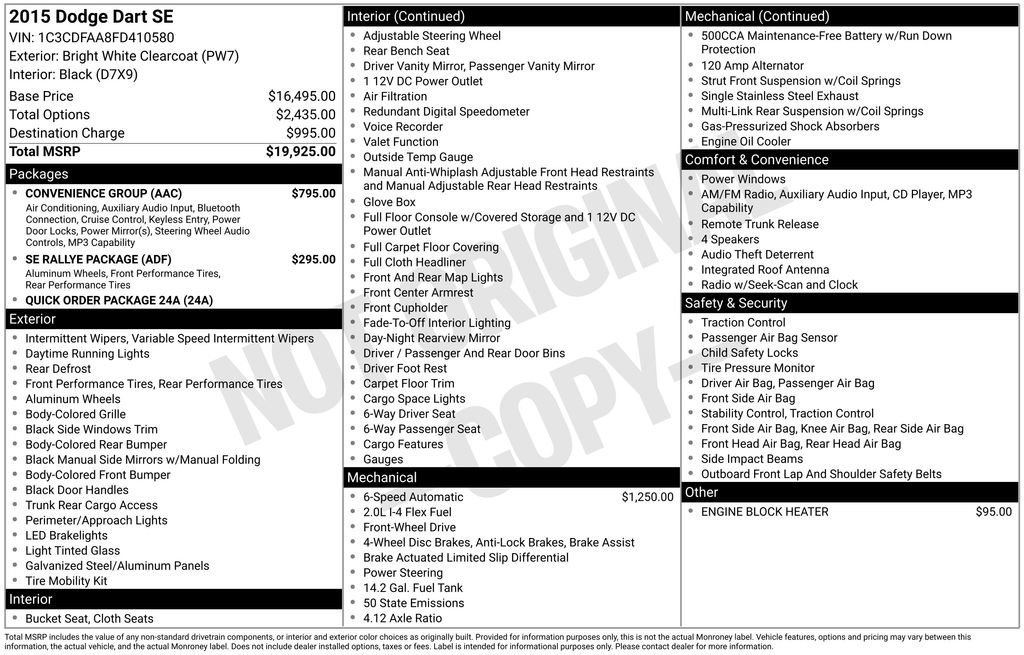 Used 2015 Dodge Dart SE w/ Convenience Group FWD image 36