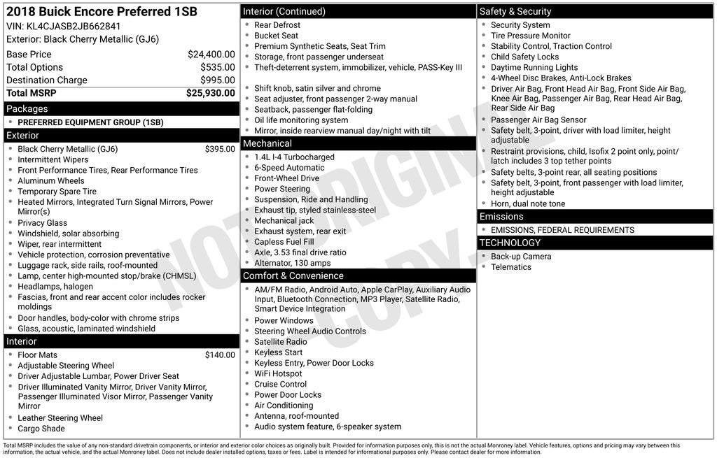 Used 2018 Buick Encore Preferred image 33