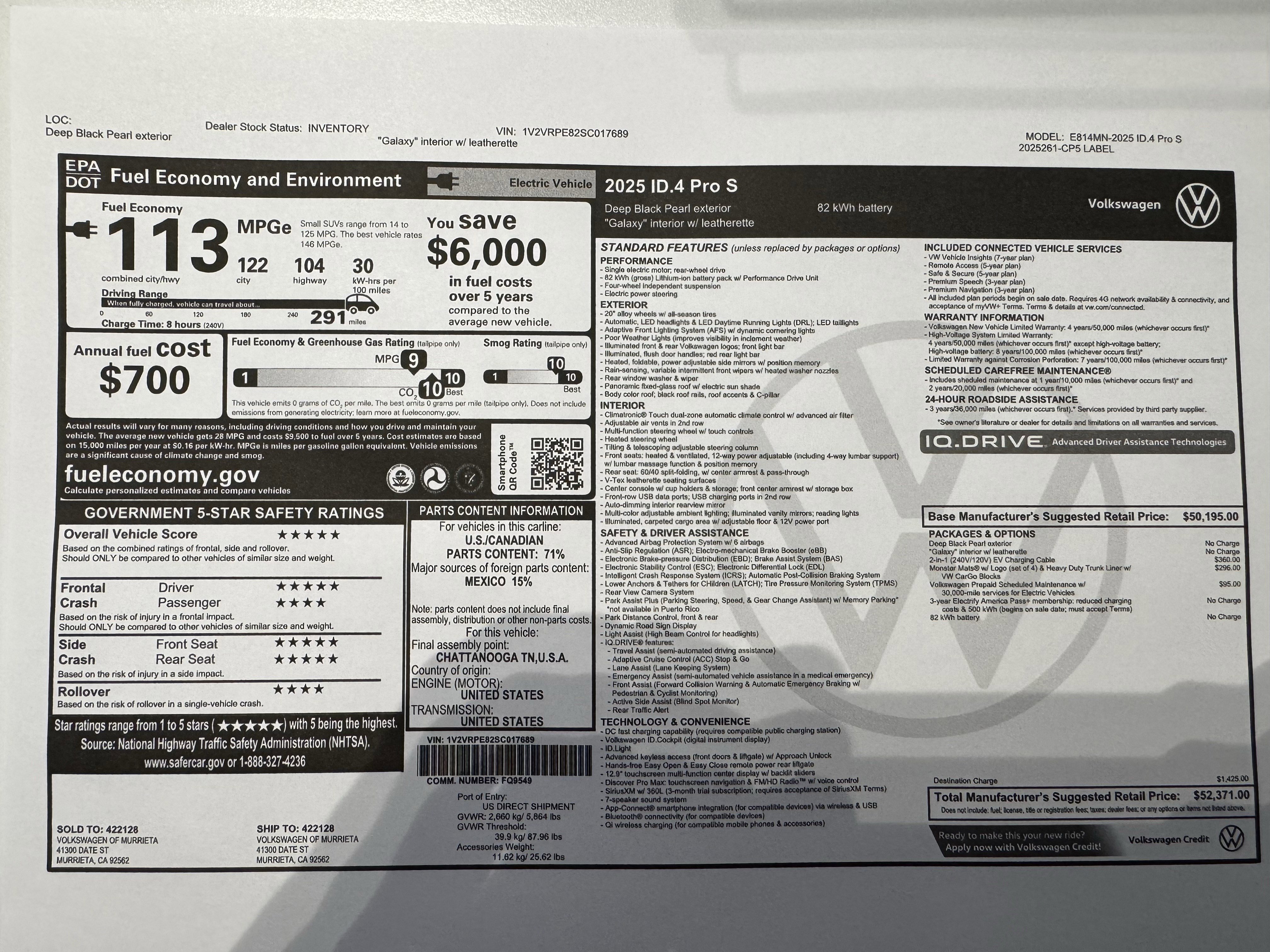New 2025 Volkswagen ID.4 Pro S RWD image 3