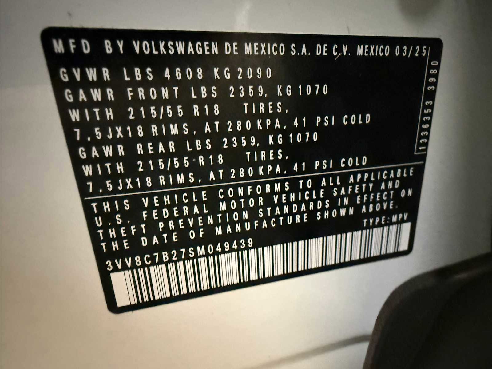 Certified 2025 Volkswagen Taos S image 37