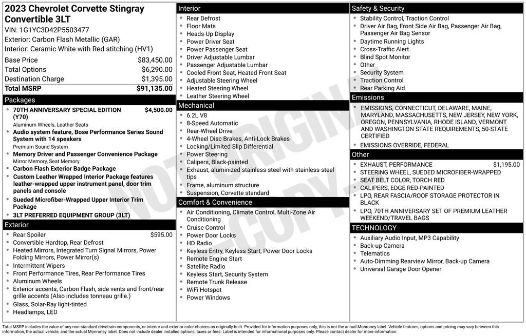 Used 2023 Chevrolet Corvette Stingray Premium Conv image 45