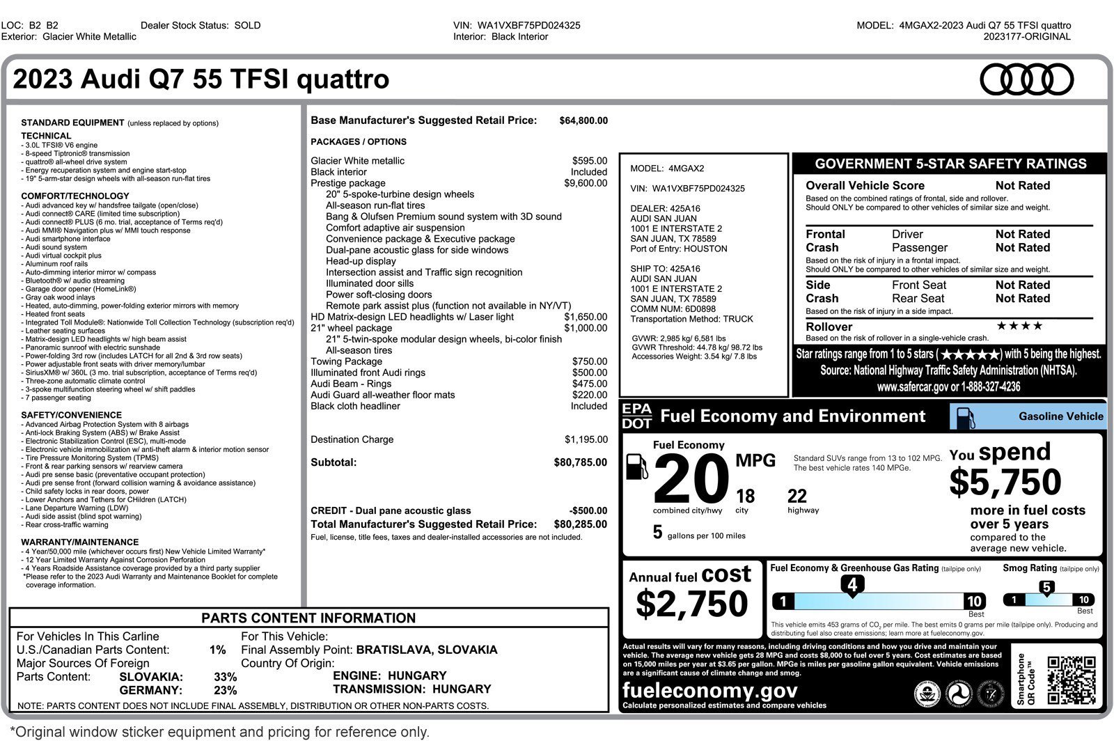 Used 2023 Audi Q7 3.0T Prestige image 2