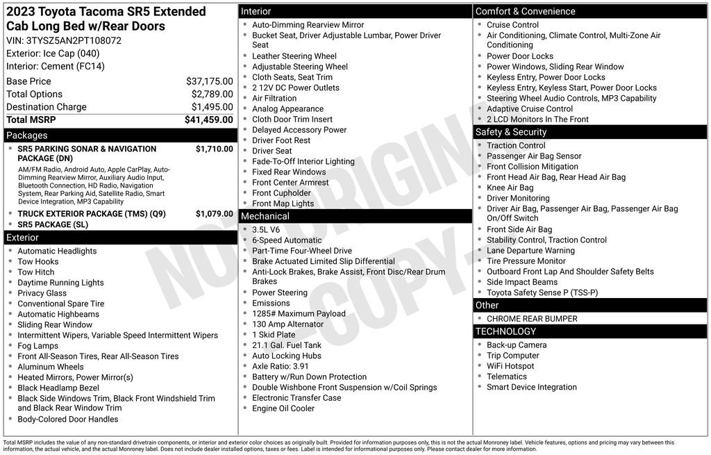 Used 2023 Toyota Tacoma SR5 AWD/4WD image 33