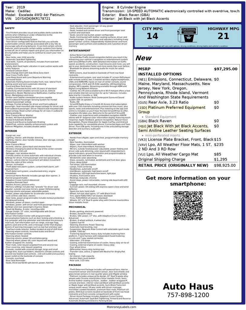 Used 2019 Cadillac Escalade Platinum image 3