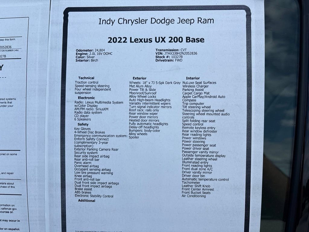 Used 2022 Lexus UX 200 w/ Accessory Package (Z1) FWD image 23