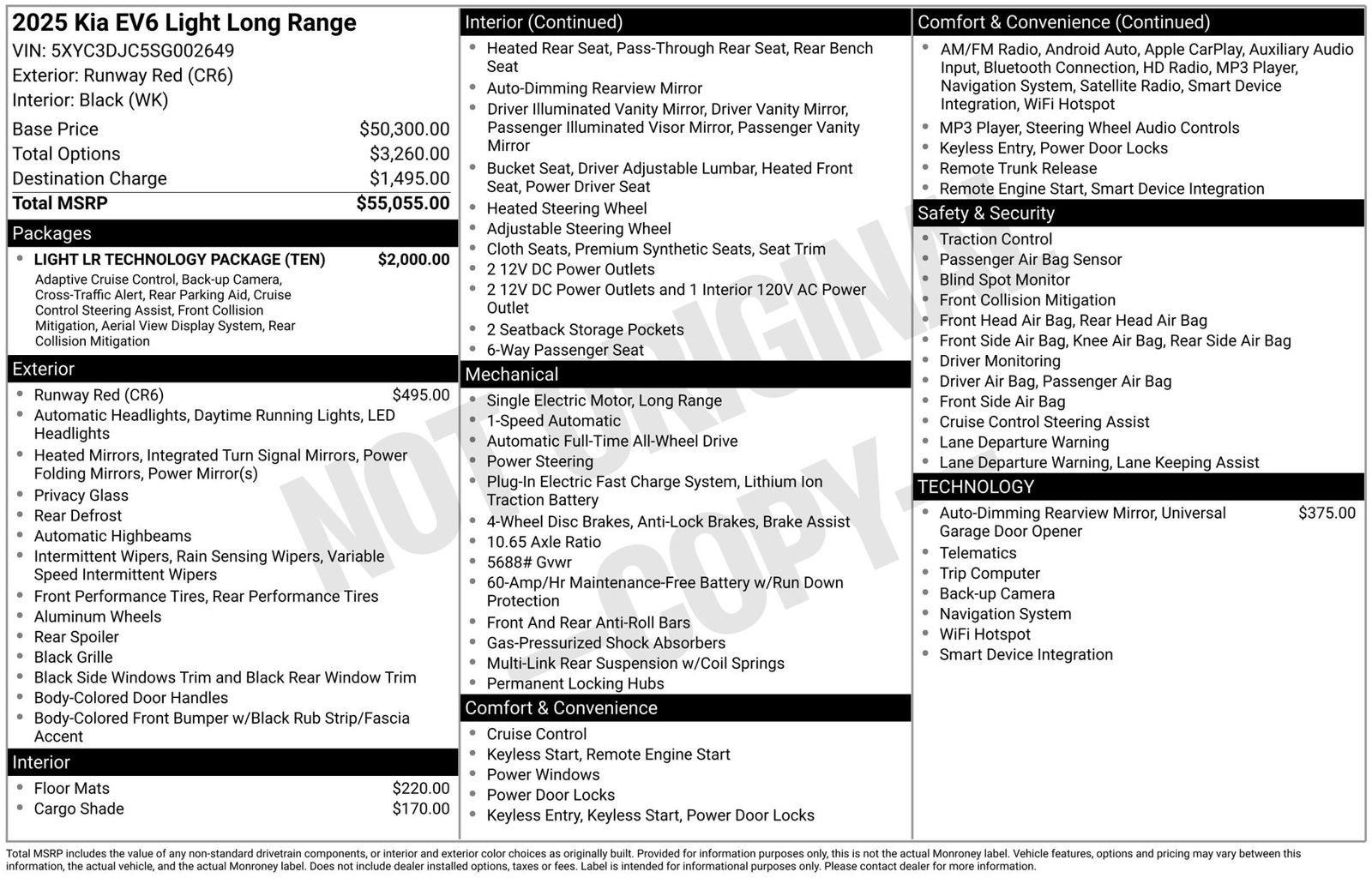 New 2025 Kia EV6 Light w/ Light LR Technology Package AWD/4WD image 3