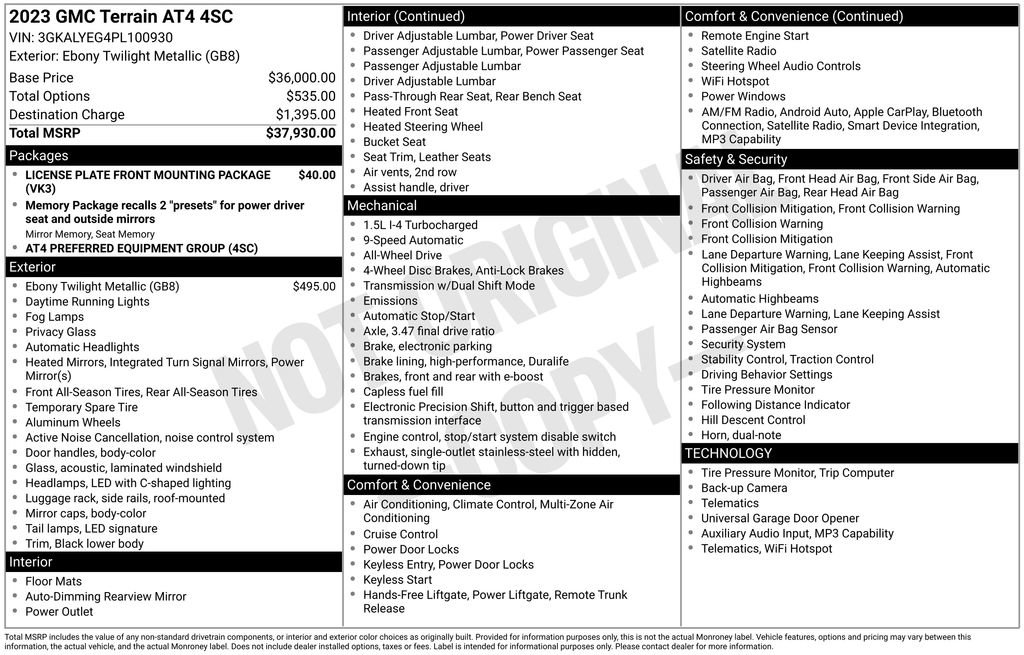Certified 2023 GMC Terrain AT4 AWD/4WD image 31
