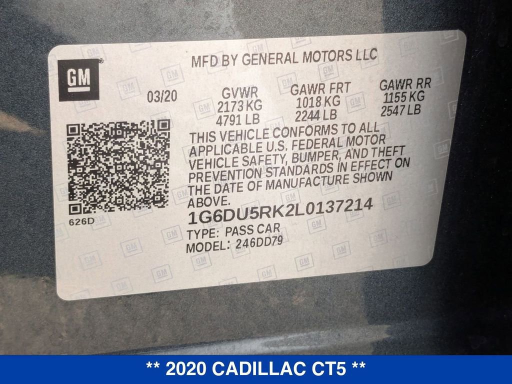 Used 2020 Cadillac CT5 Sport w/ Driver Awareness Plus Package image 41