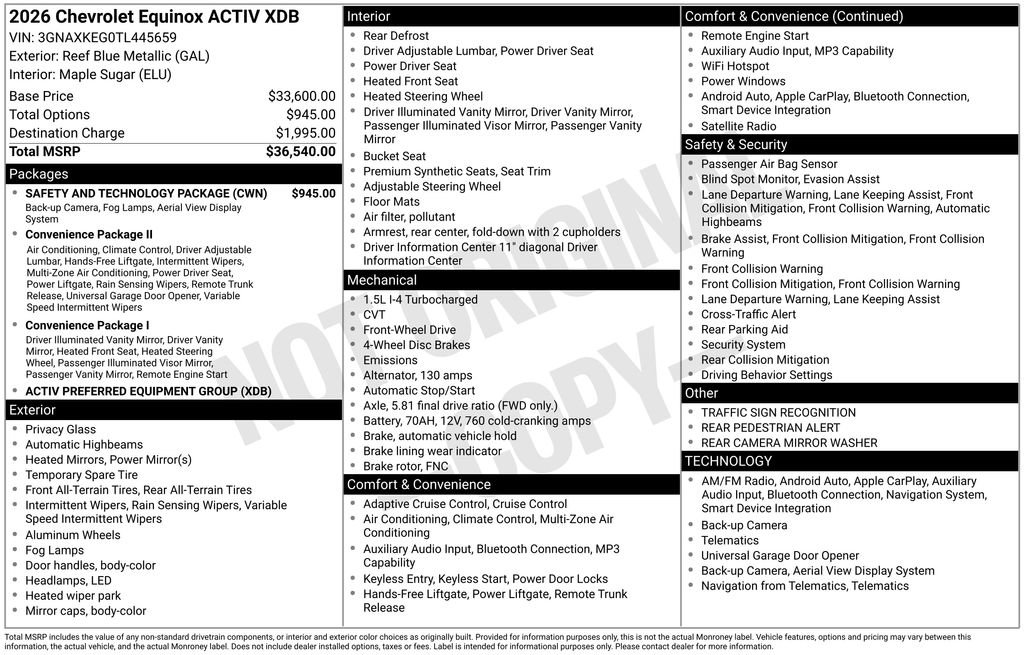 Used 2026 Chevrolet Equinox ACTIV w/ Safety and Technology Package FWD image 7