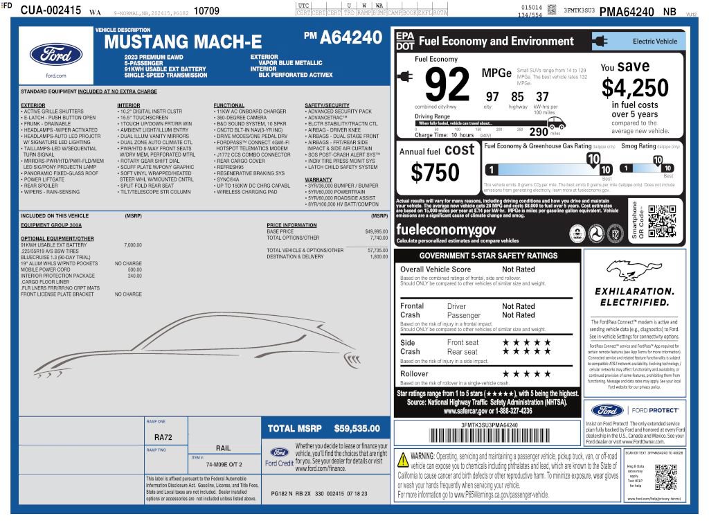 Used 2023 Ford Mustang Mach-E Premium AWD/4WD image 4