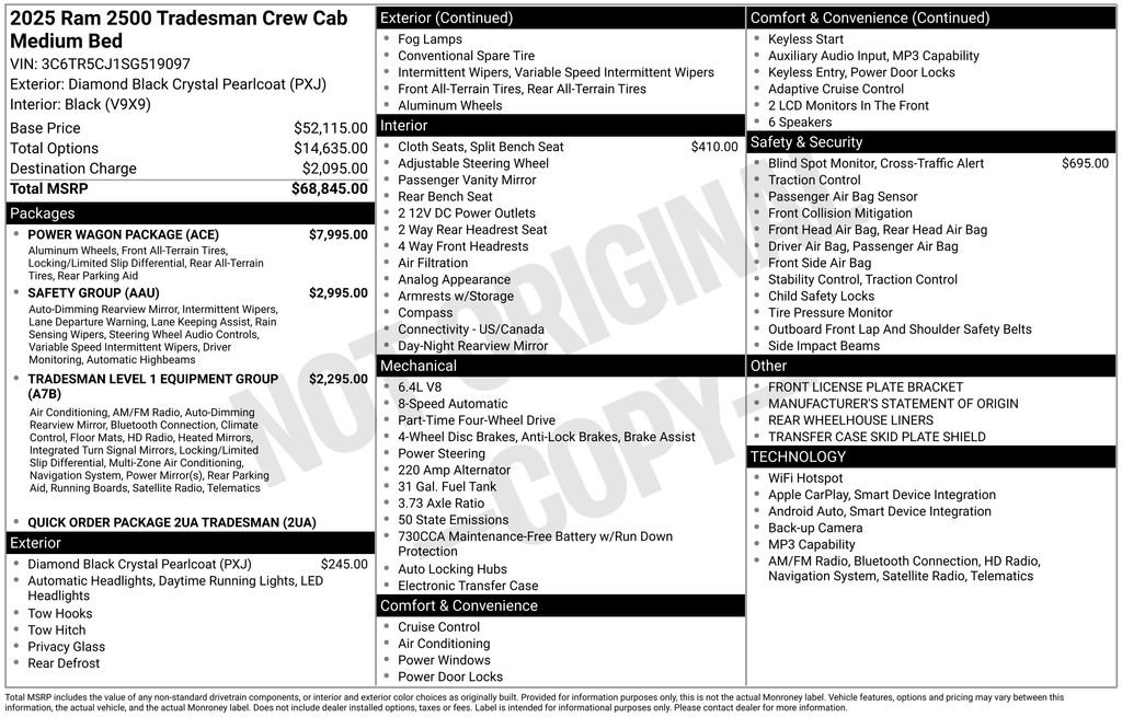 New 2025 RAM 2500 Tradesman w/ Power Wagon Package AWD/4WD image 31