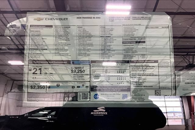 New 2026 Chevrolet Traverse RS w/ LPO, Floor Liner Package AWD/4WD image 14