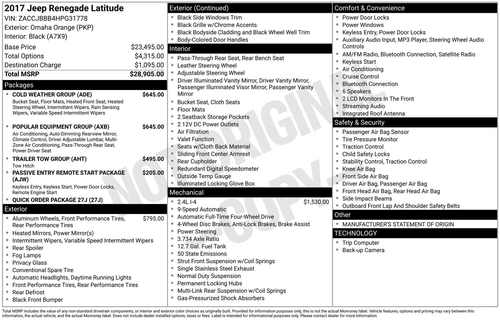 Used 2017 Jeep Renegade Latitude w/ Popular Equipment Group AWD/4WD image 8