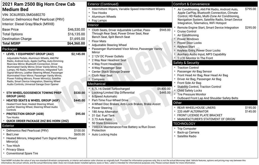 Used 2021 RAM 2500 Big Horn w/ Level 1 Equipment Group AWD/4WD image 47