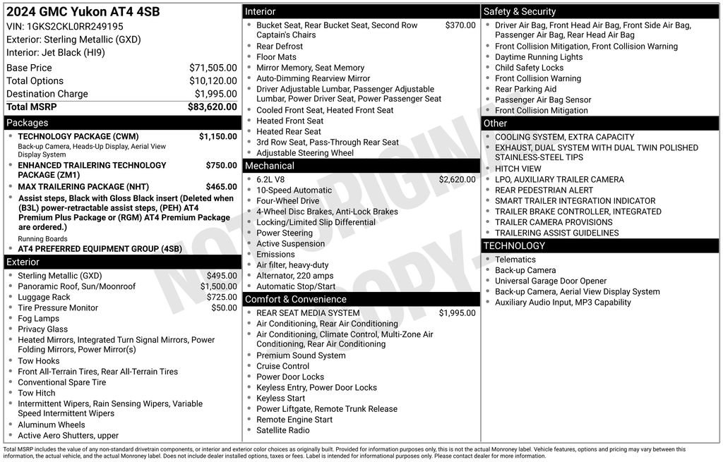 Used 2024 GMC Yukon AT4 w/ Technology Package AWD/4WD image 51