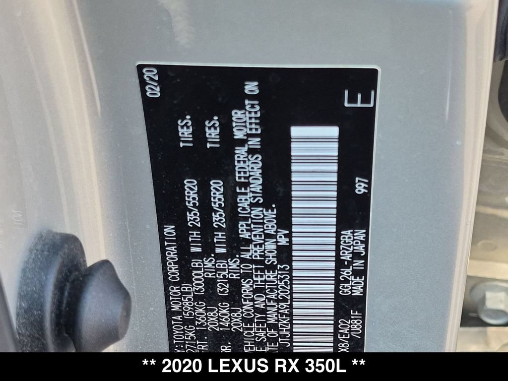 Used 2020 Lexus RX 350L Premium w/ Premium Package AWD/4WD image 30