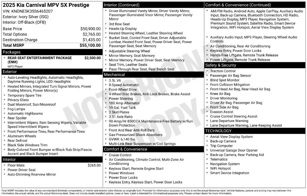 New 2025 Kia Carnival SX Prestige FWD image 6