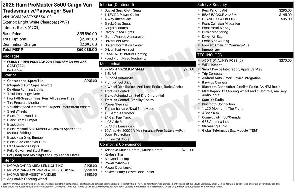 Used 2025 RAM ProMaster 3500 FWD image 9