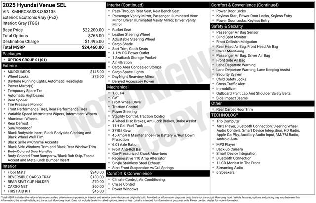 Used 2025 Hyundai Venue SEL FWD image 29