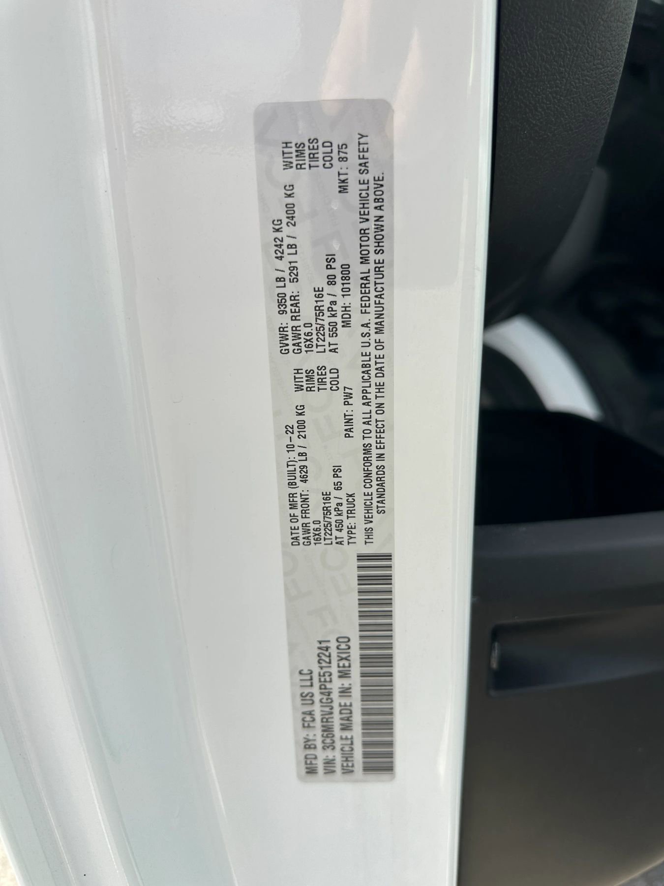 Used 2023 RAM ProMaster 3500 w/ Convenience Group image 15