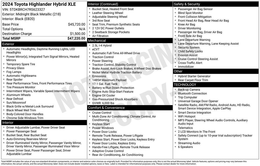 Used 2024 Toyota Highlander XLE AWD/4WD image 2