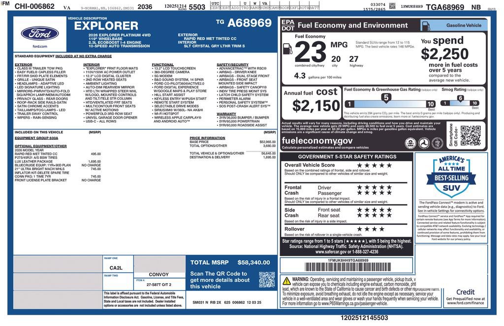 New 2026 Ford Explorer Platinum w/ LUX Leather Package image 7