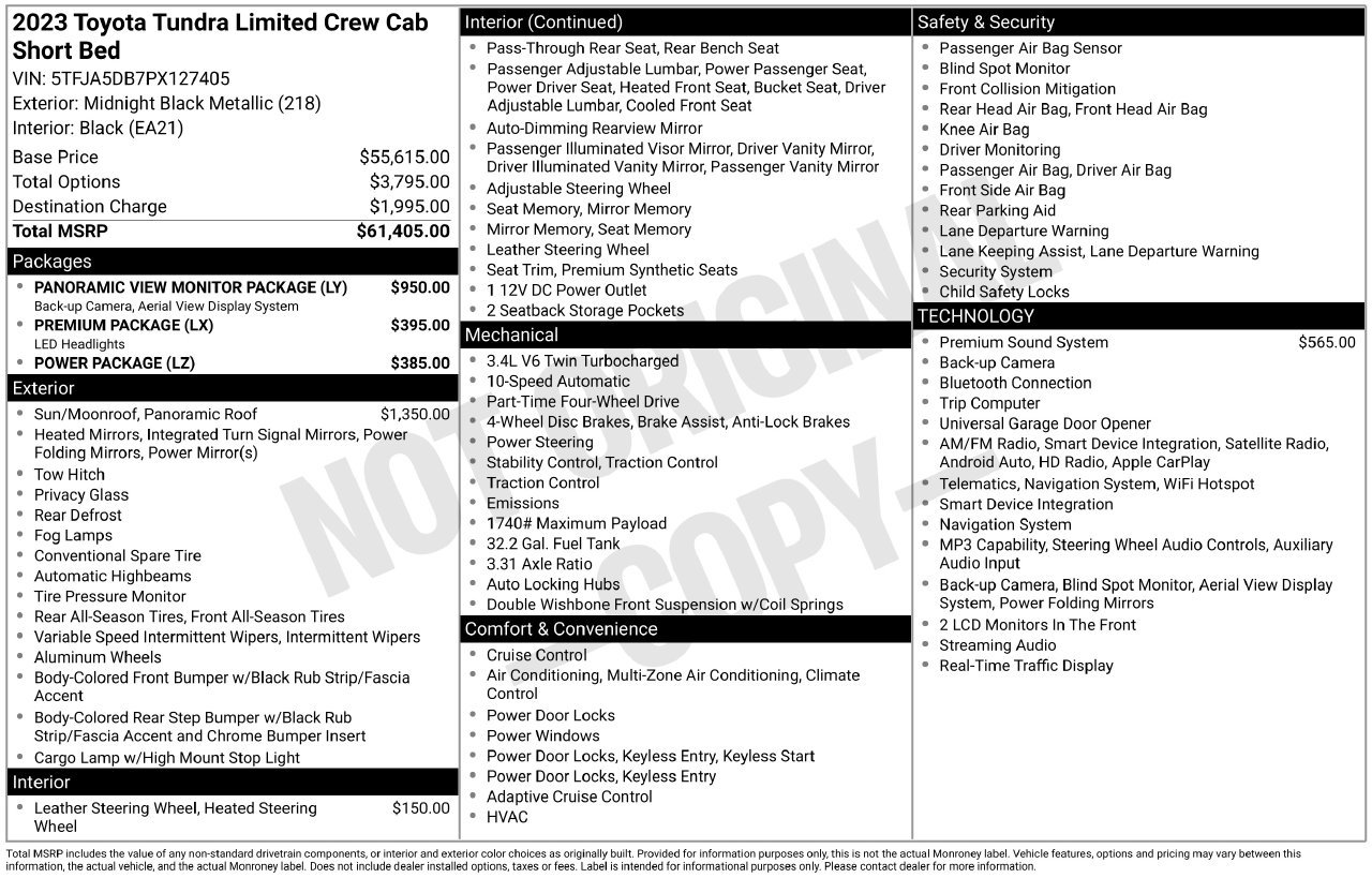 Used 2023 Toyota Tundra Limited AWD/4WD image 49