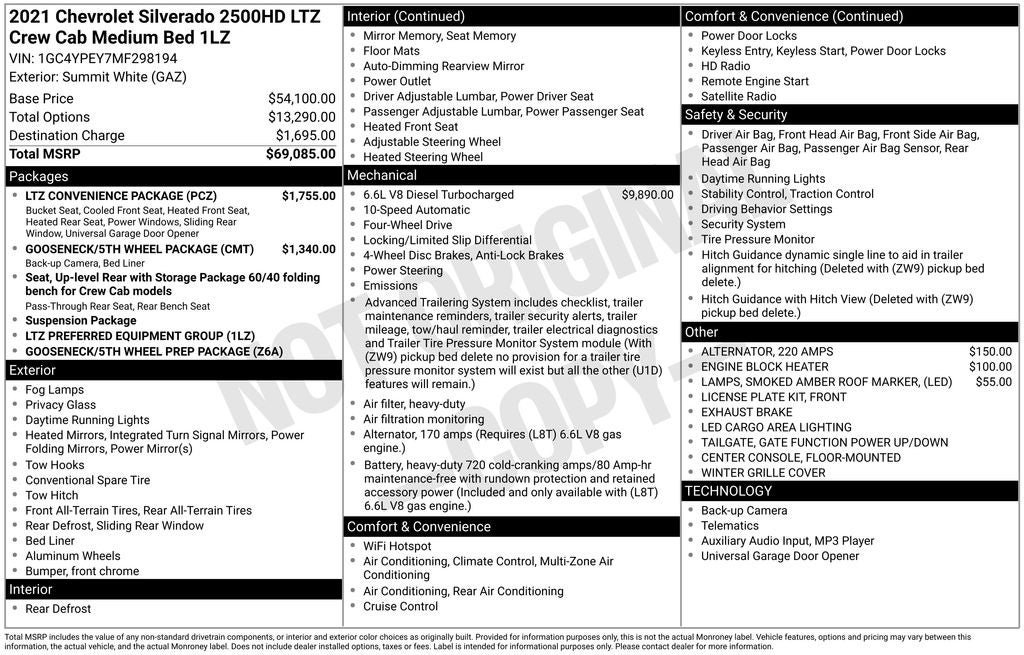 Used 2021 Chevrolet Silverado 2500 LTZ w/ LTZ Convenience Package AWD/4WD image 36