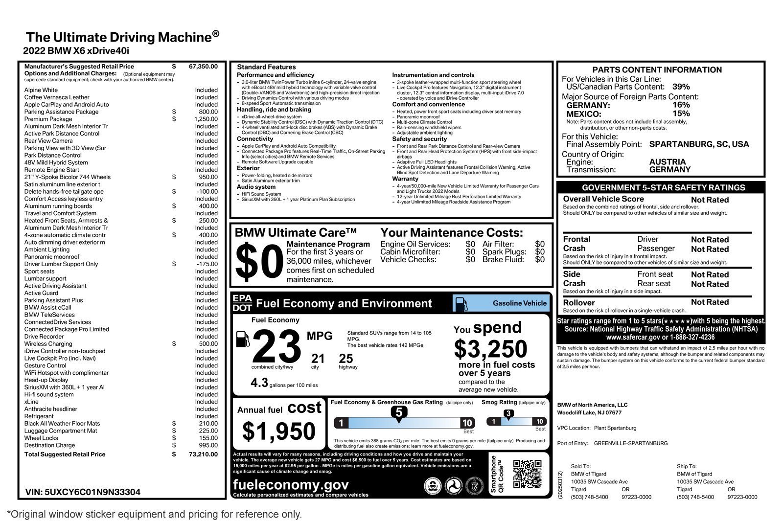 Used 2022 BMW X6 xDrive40i w/ Premium Package image 2