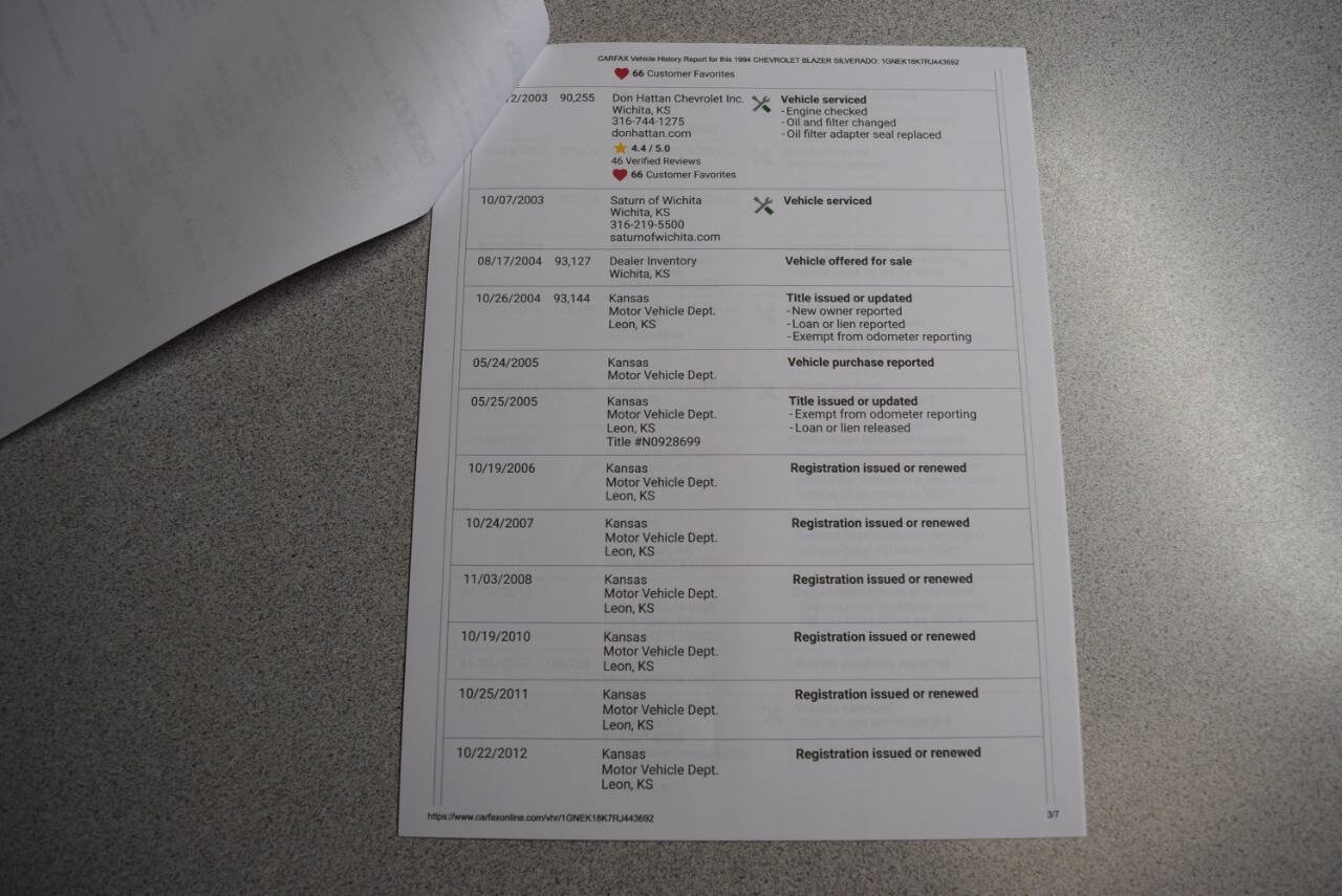 Used 1994 Chevrolet Blazer 4WD image 63