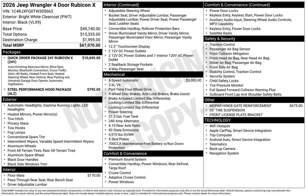 New 2026 Jeep Wrangler Unlimited Rubicon AWD/4WD image 4