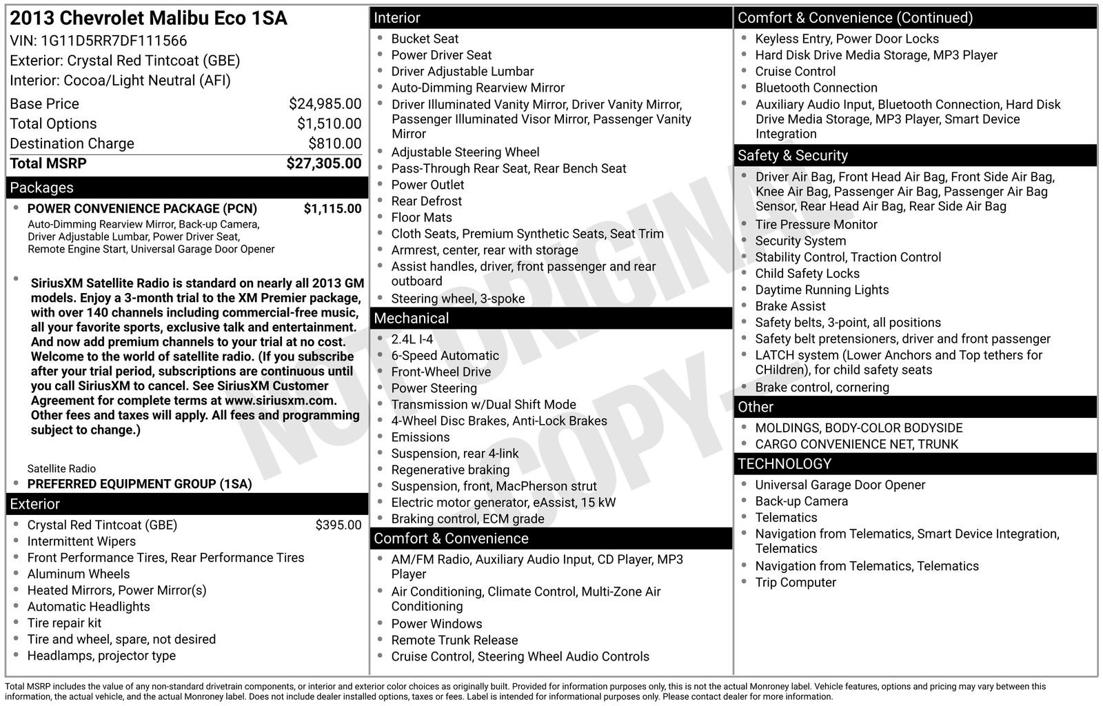 Used 2013 Chevrolet Malibu Eco w/ Power Convenience Package image 8