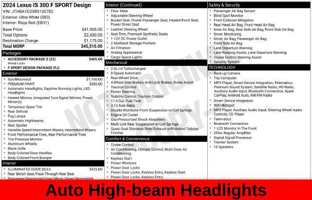 Used 2024 Lexus IS 300 F Sport w/ Accessory Package 2 RWD image 50