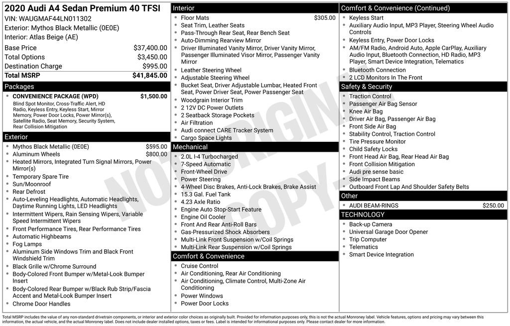 Used 2020 Audi A4 2.0T Premium w/ Convenience Package image 42