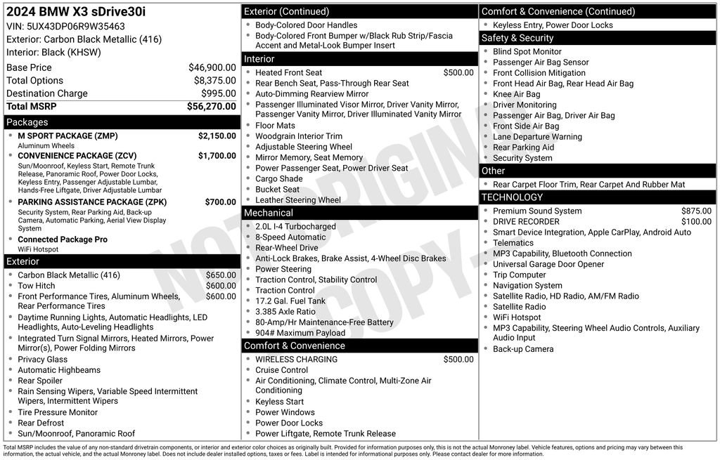 Used 2024 BMW X3 sDrive30i w/ M Sport Package RWD image 9