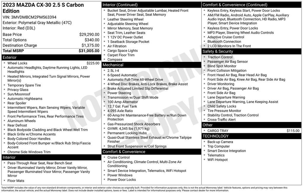 Used 2023 MAZDA CX-30 AWD 2.5 S w/ Preferred Package image 36