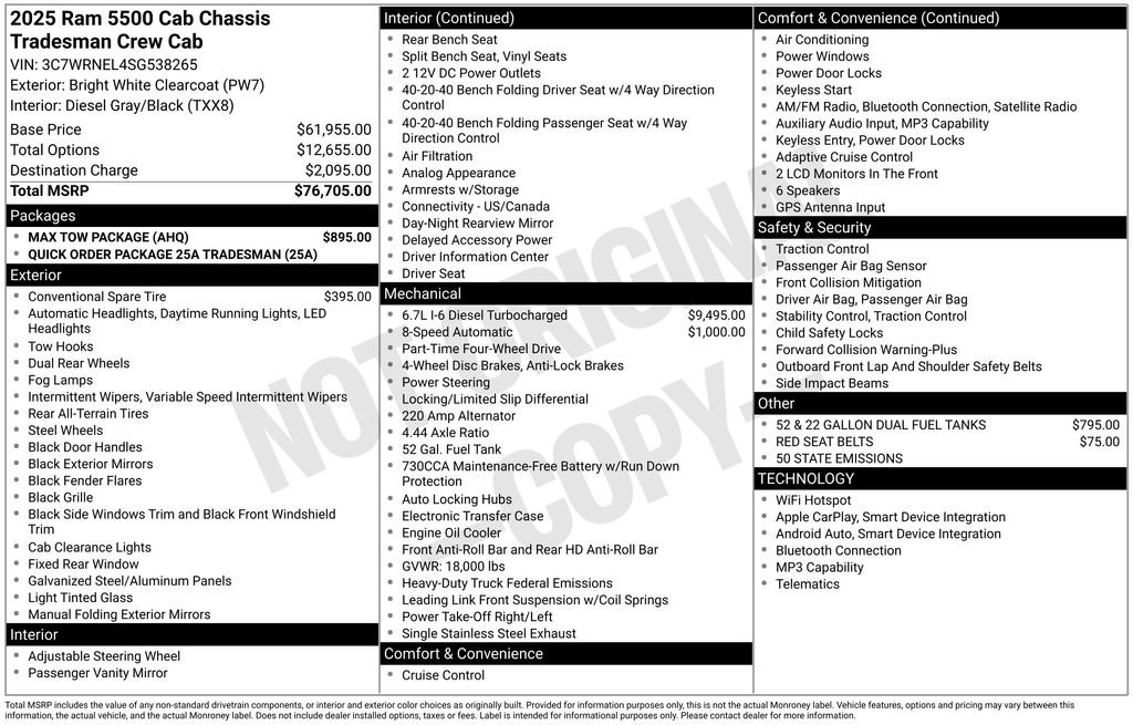 New 2025 RAM 5500 Tradesman w/ Max Tow Package AWD/4WD image 6