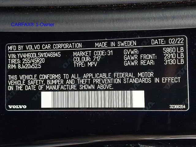 Certified 2022 Volvo XC60 T8 Inscription w/ Advanced Package image 26