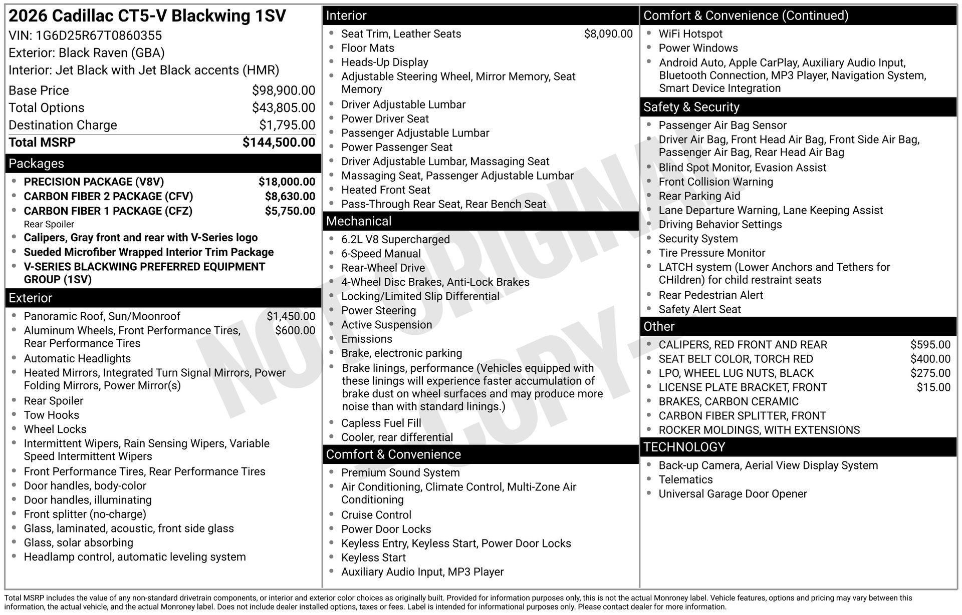 Certified 2026 Cadillac CT5 V Blackwing w/ Precision Package image 95