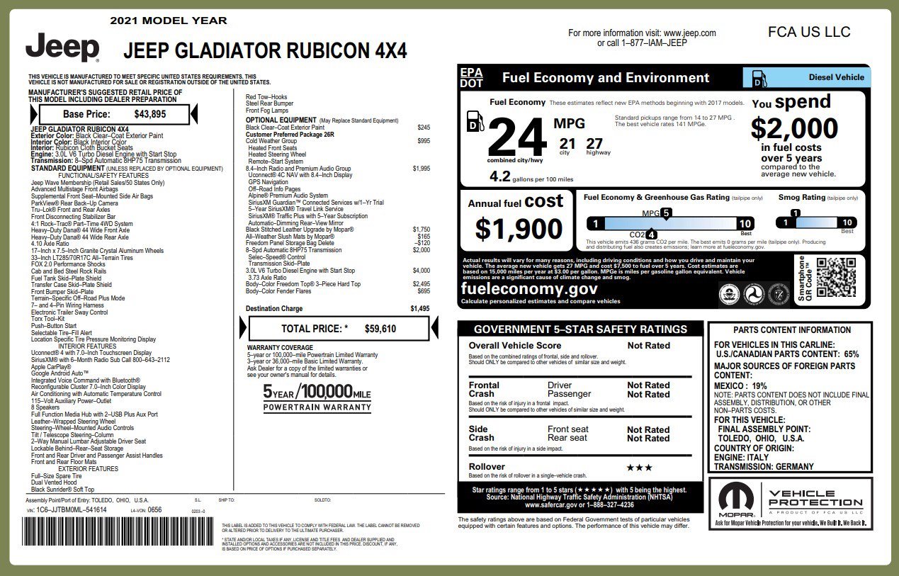 Used 2021 Jeep Gladiator Rubicon AWD/4WD image 4