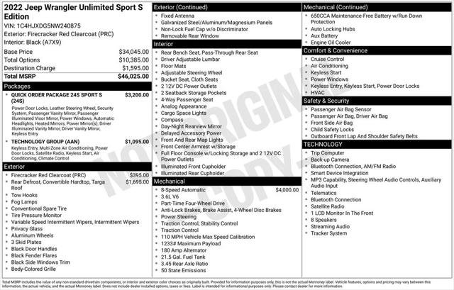 Certified 2022 Jeep Wrangler Unlimited Sport AWD/4WD image 9
