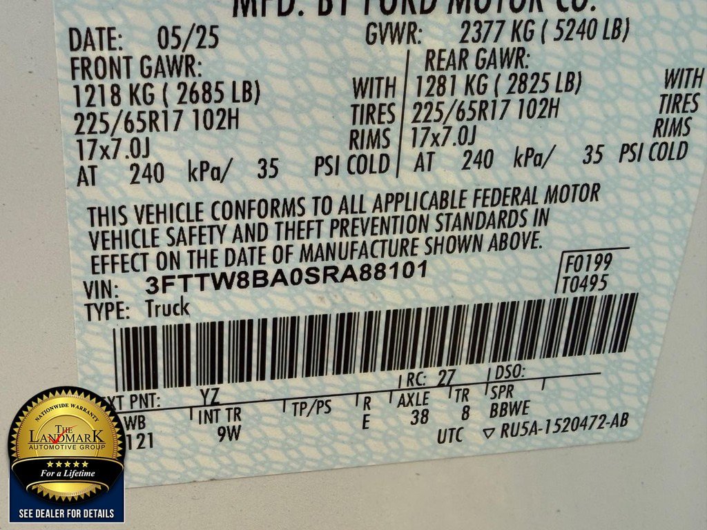 Used 2025 Ford Maverick XL w/ Equipment Group 102A AWD/4WD image 20