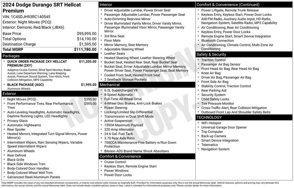 Used 2024 Dodge Durango SRT Hellcat AWD/4WD image 42