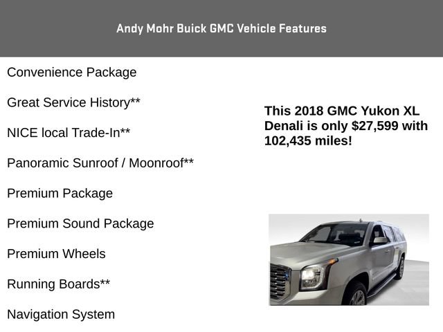 Used 2018 GMC Yukon XL Denali w/ Open Road Package AWD/4WD image 3