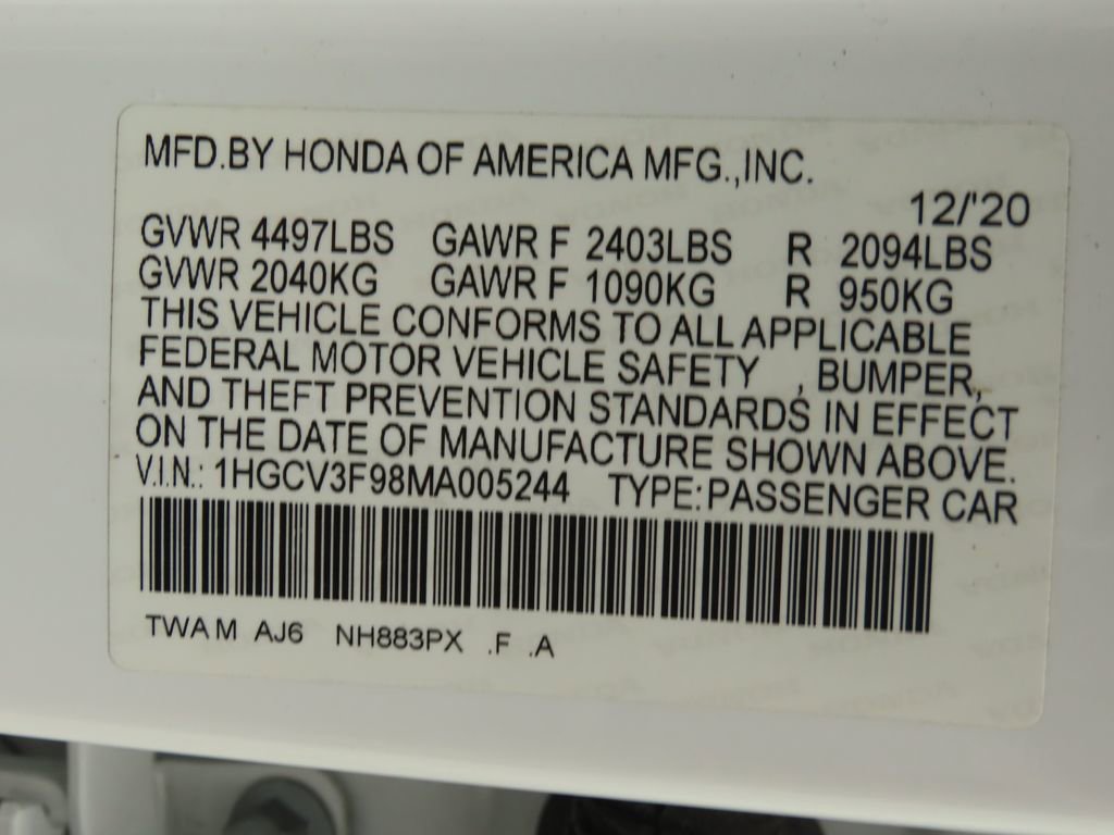 Certified 2021 Honda Accord Touring image 35