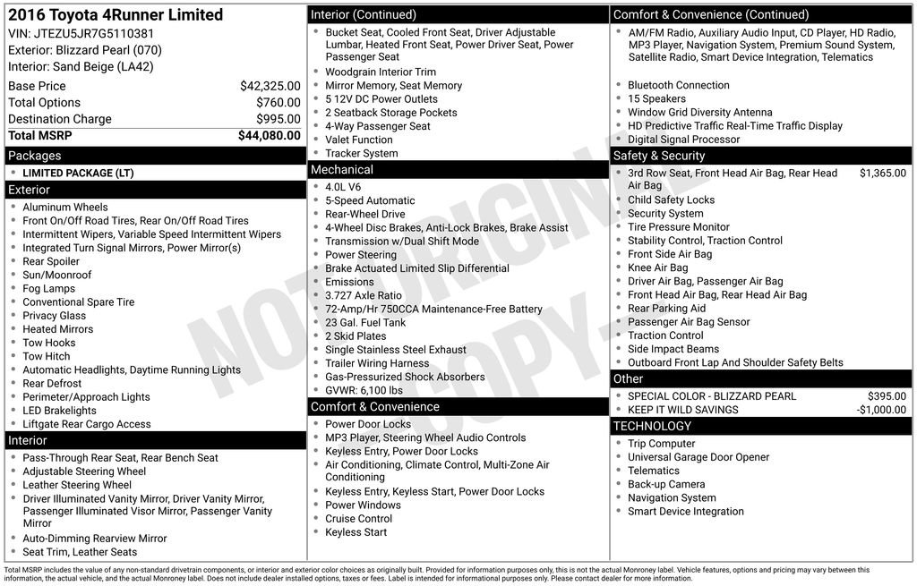Used 2016 Toyota 4Runner Limited image 27