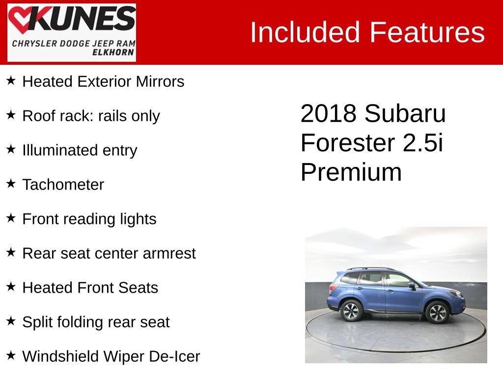 Used 2018 Subaru Forester 2.5i Premium w/ All-Weather Package AWD/4WD image 3