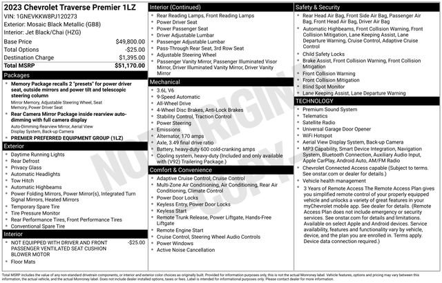 Certified 2023 Chevrolet Traverse Premier AWD/4WD image 24